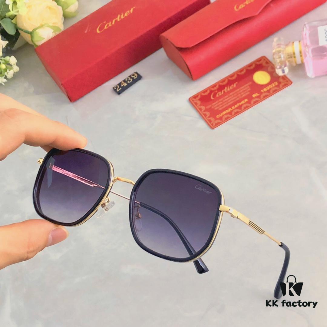 6931ac9dccd8ab3d7afa0ed7 Cartier Korean-style Brown Sunglasses for Men and Women, Stylish Retro Round Frame Sun Glasses for Driving, UV Protection, Slim Fit for Round Faces