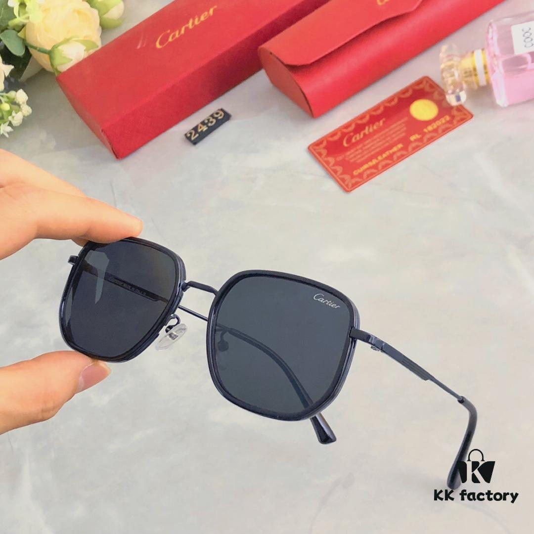 6931ac9dccd8ab3d7afa0ed9 Cartier Korean-style Brown Sunglasses for Men and Women, Stylish Retro Round Frame Sun Glasses for Driving, UV Protection, Slim Fit for Round Faces
