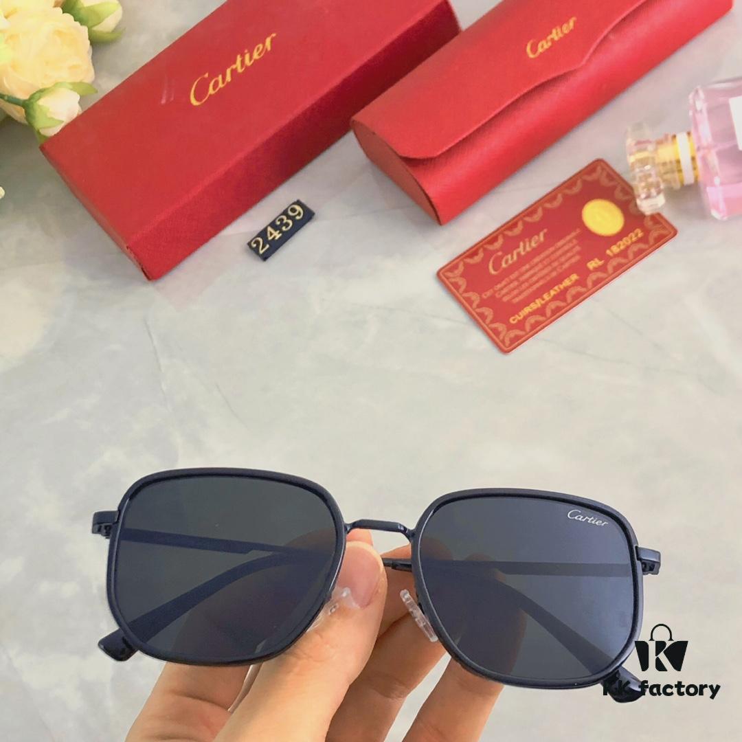 6931ac9dccd8ab3d7afa0eda Cartier Korean-style Brown Sunglasses for Men and Women, Stylish Retro Round Frame Sun Glasses for Driving, UV Protection, Slim Fit for Round Faces