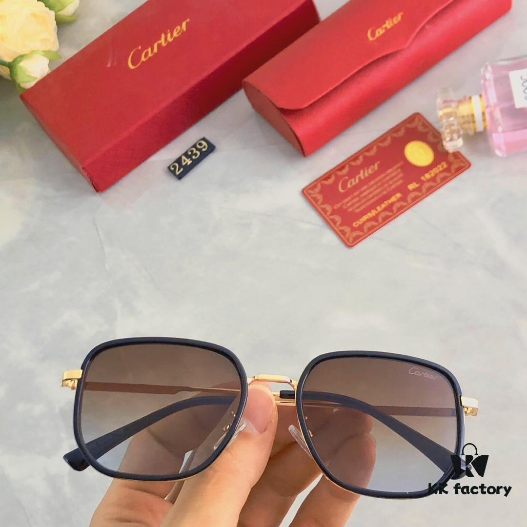 6931ac9dccd8ab3d7afa0edc Cartier Korean-style Brown Sunglasses for Men and Women, Stylish Retro Round Frame Sun Glasses for Driving, UV Protection, Slim Fit for Round Faces