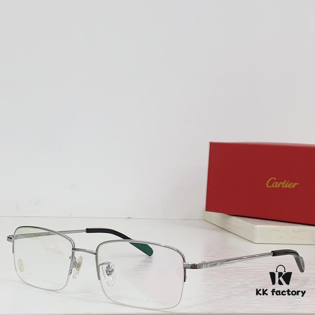 6931ac9fccd8ab3d7afa0ef2 Cartier CT0255O Size: 55 □ 18-145 Letter Screw Temple High-Quality Business Ultra-Light Pure Titanium Half-Rim Square Fashion Eyeglass Frame Sunglasses