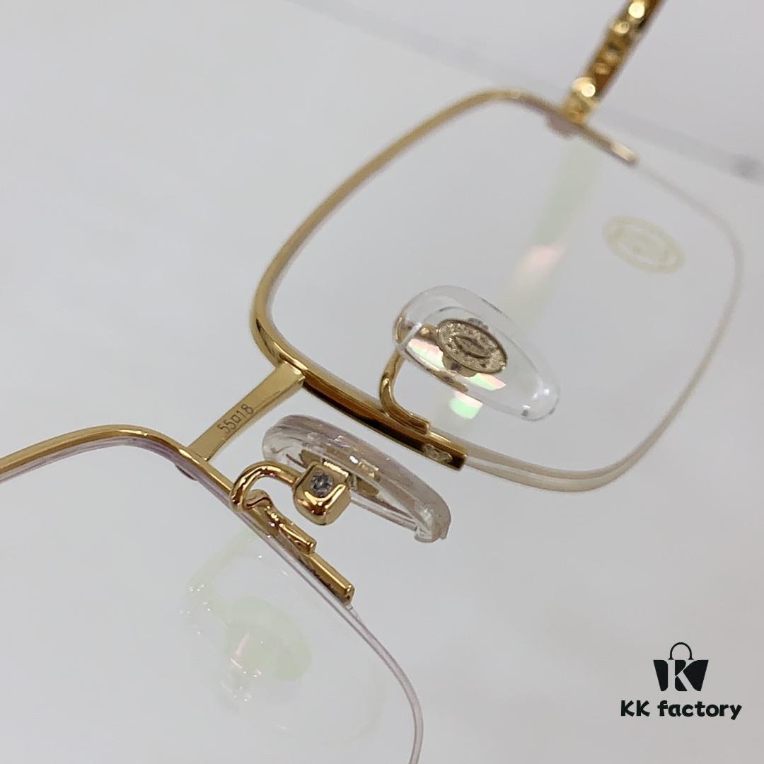 6931ac9fccd8ab3d7afa0ef4 Cartier CT0255O Size: 55 □ 18-145 Letter Screw Temple High-Quality Business Ultra-Light Pure Titanium Half-Rim Square Fashion Eyeglass Frame Sunglasses