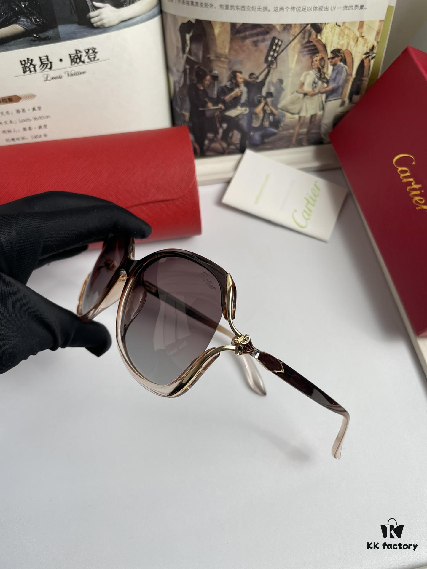 6931aca3ccd8ab3d7afa0f35 New Cartier Women's Sunglasses with Fox Head Temple Design, PC Frame and Imported Polarized Lenses