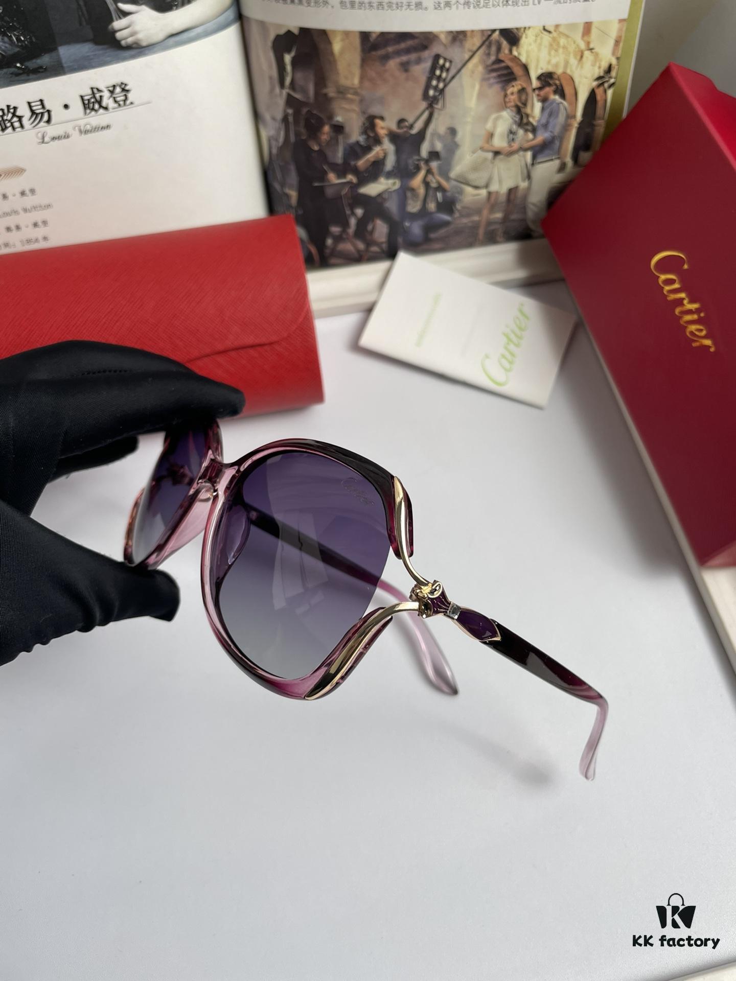 6931aca3ccd8ab3d7afa0f36 New Cartier Women's Sunglasses with Fox Head Temple Design, PC Frame and Imported Polarized Lenses