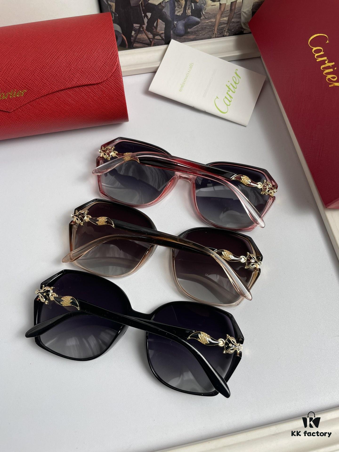 6931aca4ccd8ab3d7afa0f42 New Women's Cartier-inspired Sunglasses with Fox Head Temples, PC Frame and Polarized Lenses