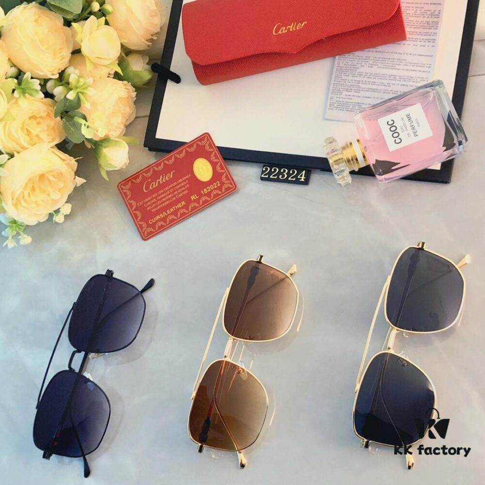 6931aca5ccd8ab3d7afa0f53 Cartier Sunset Brown Sunglasses, Same as Chen Weiting's Style, High-End Unisex UV Protection Sunglasses for Driving and Summer Fashion