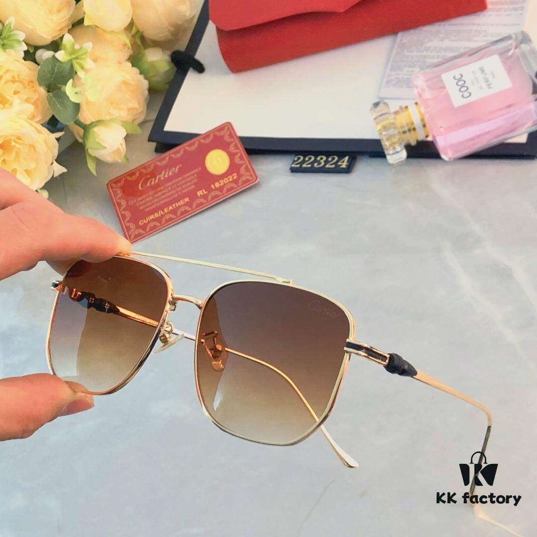 6931aca6ccd8ab3d7afa0f56 Cartier Sunset Brown Sunglasses, Same as Chen Weiting's Style, High-End Unisex UV Protection Sunglasses for Driving and Summer Fashion