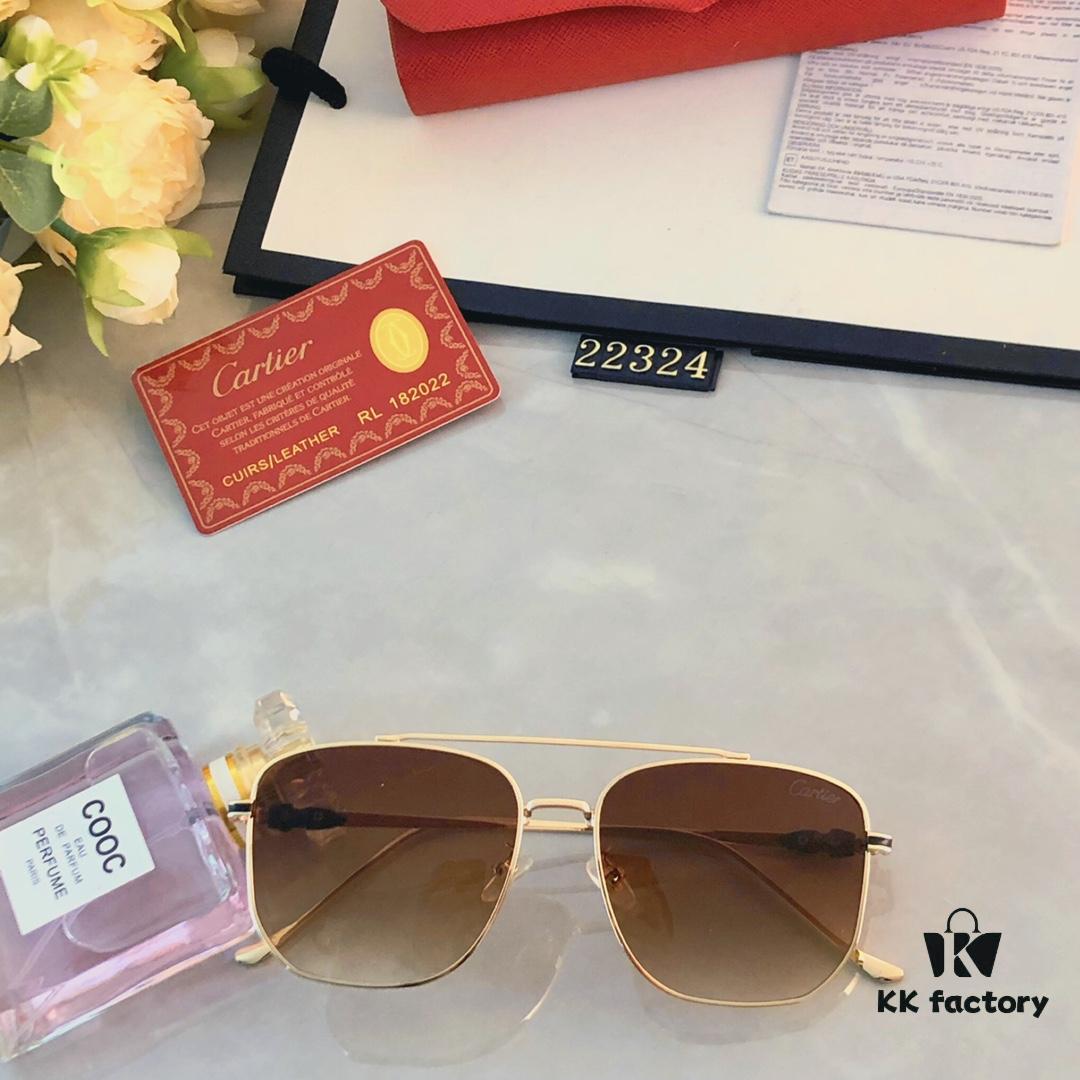 6931aca6ccd8ab3d7afa0f5a Cartier Sunset Brown Sunglasses, Same as Chen Weiting's Style, High-End Unisex UV Protection Sunglasses for Driving and Summer Fashion