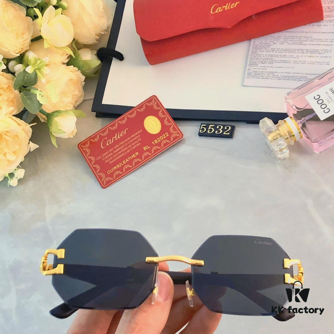6931aca6ccd8ab3d7afa0f63 Cartier New Model Stylish Frameless Panther Decorated Sunglasses, Retro Fashion Unisex Driving Sun Glasses