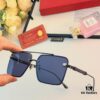 6931aca8ccd8ab3d7afa0f7b Cartier Korean-style Fashionable Minimalist Rimless Cut-out Sunglasses, Unisex Double Bridge with Wooden Temple, Vintage Sun Protection Shades
