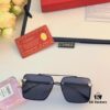 6931aca8ccd8ab3d7afa0f7c Cartier Korean-style Fashionable Minimalist Rimless Cut-out Sunglasses, Unisex Double Bridge with Wooden Temple, Vintage Sun Protection Shades
