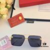 6931aca8ccd8ab3d7afa0f7d Cartier Korean-style Fashionable Minimalist Rimless Cut-out Sunglasses, Unisex Double Bridge with Wooden Temple, Vintage Sun Protection Shades