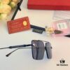 6931aca8ccd8ab3d7afa0f7f Cartier Korean-style Fashionable Minimalist Rimless Cut-out Sunglasses, Unisex Double Bridge with Wooden Temple, Vintage Sun Protection Shades
