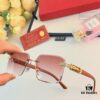 6931aca9ccd8ab3d7afa0f84 Cartier-Style Oversized Round Sunglasses for Women, Frameless Fashion UV Protection Sunglasses, Stylish Unisex Sun Glasses for Driving