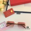 6931aca9ccd8ab3d7afa0f85 Cartier-Style Oversized Round Sunglasses for Women, Frameless Fashion UV Protection Sunglasses, Stylish Unisex Sun Glasses for Driving