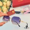 Cartier European and American Stylish Small Frame Polygonal Sunglasses Frameless Ins-style Popular Online Influencer Street Snap Glasses