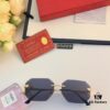 Cartier European and American Stylish Small Frame Polygonal Sunglasses Frameless Ins-style Popular Online Influencer Street Snap Glasses