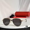 6931acabccd8ab3d7afa0fae Santos de Cartier Original Spring Hinge Aviator Sunglasses, Gold Plated Brushed Platinum Bicolor Metal, High-Definition Authentic Lenses, Model 0325, Size 59-19 145