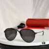 6931acabccd8ab3d7afa0fb0 Santos de Cartier Original Spring Hinge Aviator Sunglasses, Gold Plated Brushed Platinum Bicolor Metal, High-Definition Authentic Lenses, Model 0325, Size 59-19 145