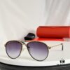 6931acacccd8ab3d7afa0fb2 Santos de Cartier Original Spring Hinge Aviator Sunglasses, Gold Plated Brushed Platinum Bicolor Metal, High-Definition Authentic Lenses, Model 0325, Size 59-19 145