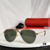 6931acacccd8ab3d7afa0fb3 Santos de Cartier Original Spring Hinge Aviator Sunglasses, Gold Plated Brushed Platinum Bicolor Metal, High-Definition Authentic Lenses, Model 0325, Size 59-19 145
