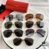 6931acb0ccd8ab3d7afa0ff4 Original Spring Hinge Santos de Cartier Sunglasses, Golden Electroplated Brushed Platinum Bicolor Metal, Aviator Style, High-Definition Authentic Lenses, the Pinnacle of Eyewear
