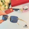 6931acb0ccd8ab3d7afa0ff7 Cartier Panther Decorated Frameless Square Sunglasses for Women, Retro Metal Stylish Unisex Sunglasses, Trendy Street Snap Eyewear