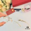 6931acb0ccd8ab3d7afa0ff8 Cartier Panther Decorated Frameless Square Sunglasses for Women, Retro Metal Stylish Unisex Sunglasses, Trendy Street Snap Eyewear