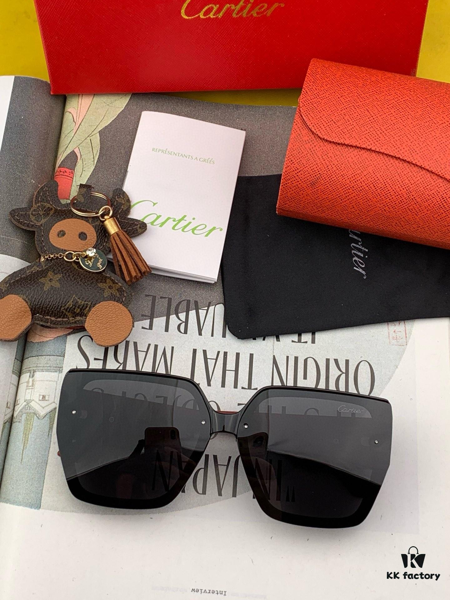 Cartier 2024 New Women's Sunglasses, Elegant Classic Frame Style