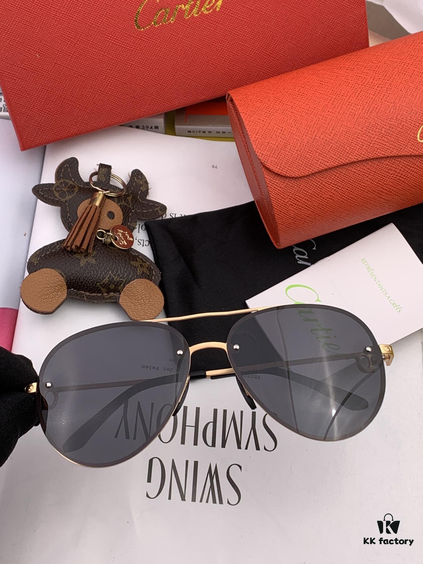 Cartier Unisex Polarized Sunglasses, Dual-Tone Baked Paint Finish, Premium Imported Polarized Lenses by Polaroid, Exquisite Craftsmanship Reflecting Superior Style