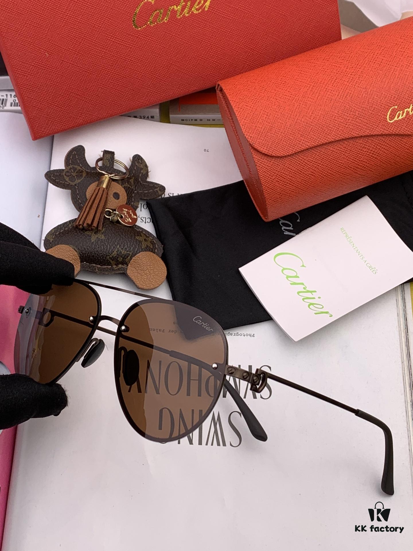Cartier Unisex Polarized Sunglasses, Dual-Tone Baked Paint Finish, Premium Imported Polarized Lenses by Polaroid, Exquisite Craftsmanship Reflecting Superior Style