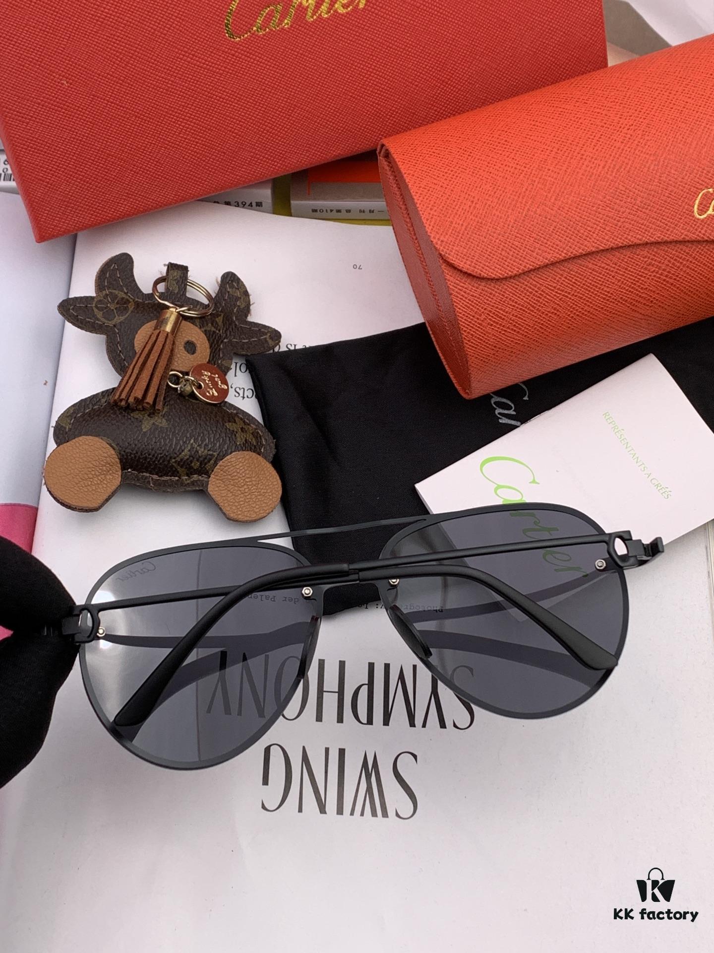 Cartier Unisex Polarized Sunglasses, Dual-Tone Baked Paint Finish, Premium Imported Polarized Lenses by Polaroid, Exquisite Craftsmanship Reflecting Superior Style