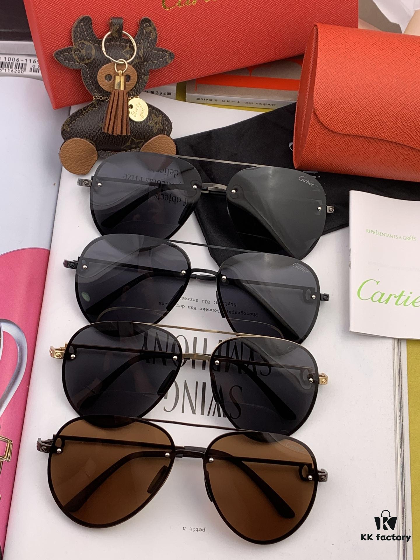 Cartier Unisex Polarized Sunglasses, Dual-Tone Baked Paint Finish, Premium Imported Polarized Lenses by Polaroid, Exquisite Craftsmanship Reflecting Superior Style