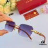 6931acb8ccd8ab3d7afa106b Cartier 2024 New Arrival Wooden Frame Temple Sunglasses, Frameless Fashion Unisex Eyewear
