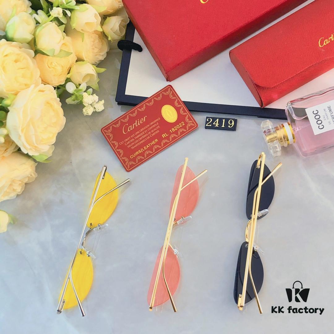 6931acb9ccd8ab3d7afa1085 Cartier European and American Style Personalized Mini Frameless Sunglasses, Trendy Ocean Lens Sunglasses, New Arrival Sun Glasses