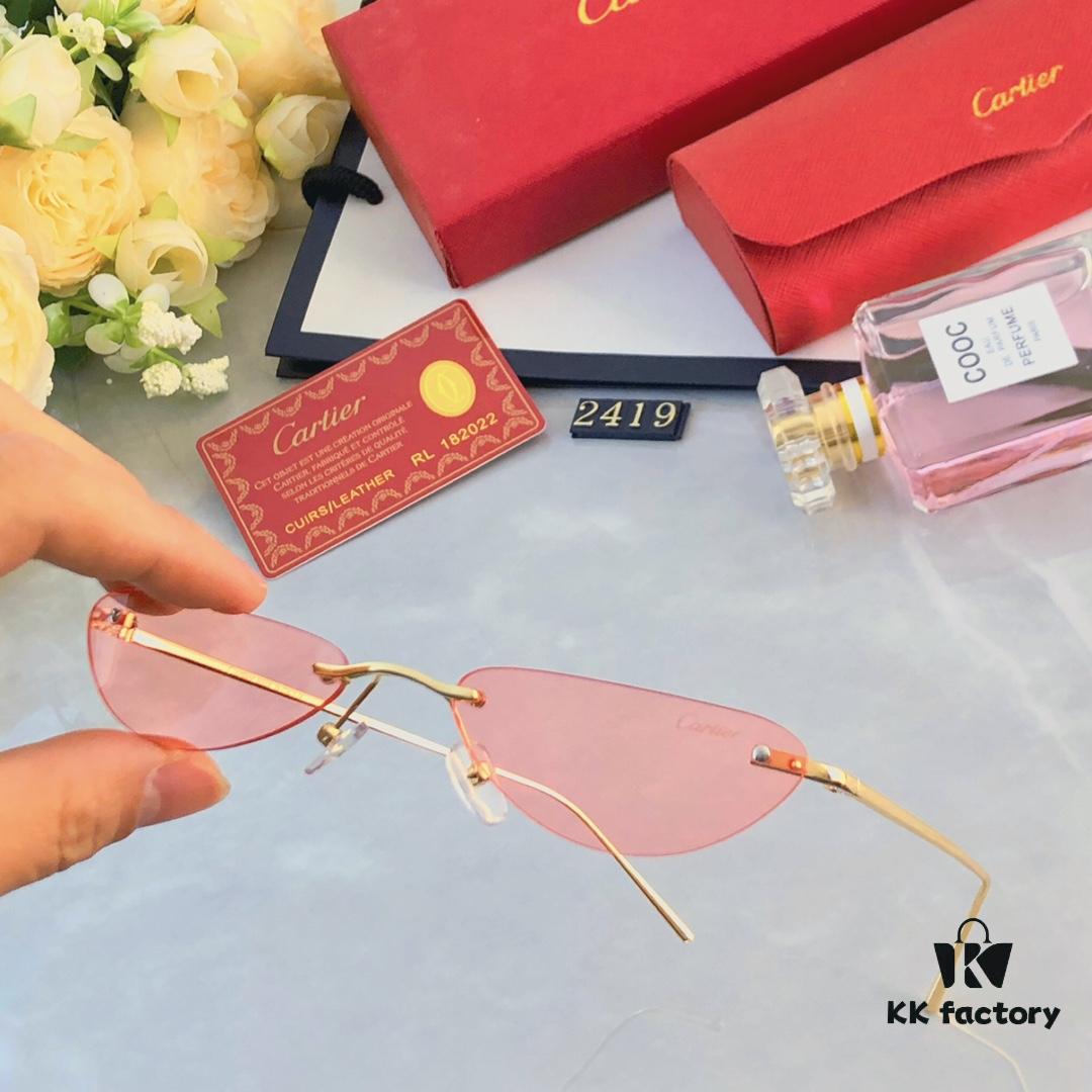 6931acbaccd8ab3d7afa1087 Cartier European and American Style Personalized Mini Frameless Sunglasses, Trendy Ocean Lens Sunglasses, New Arrival Sun Glasses
