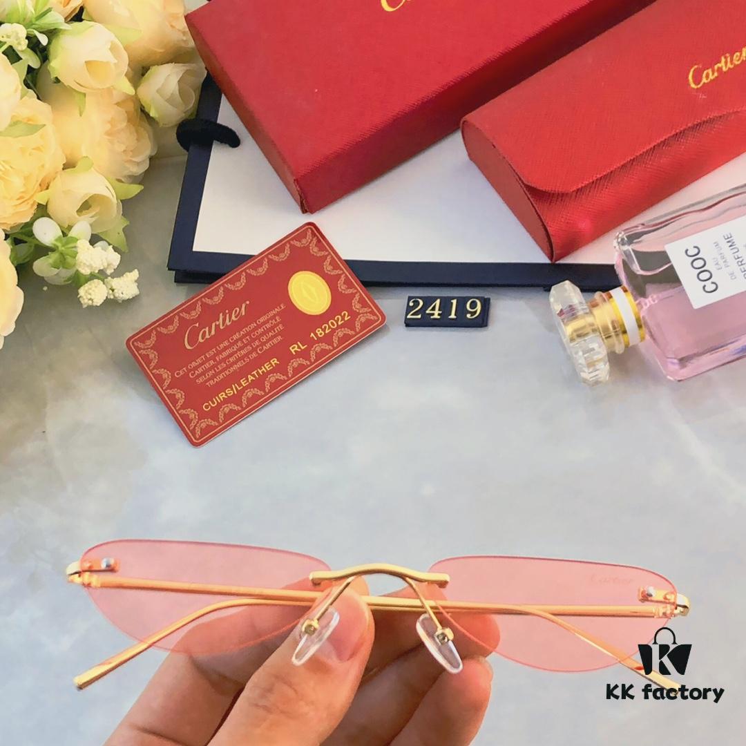 6931acbaccd8ab3d7afa108a Cartier European and American Style Personalized Mini Frameless Sunglasses, Trendy Ocean Lens Sunglasses, New Arrival Sun Glasses