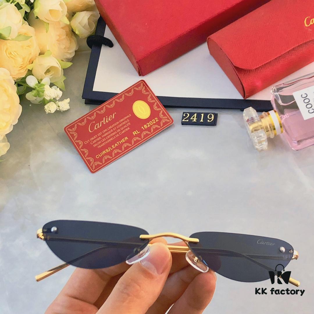 6931acbaccd8ab3d7afa108b Cartier European and American Style Personalized Mini Frameless Sunglasses, Trendy Ocean Lens Sunglasses, New Arrival Sun Glasses