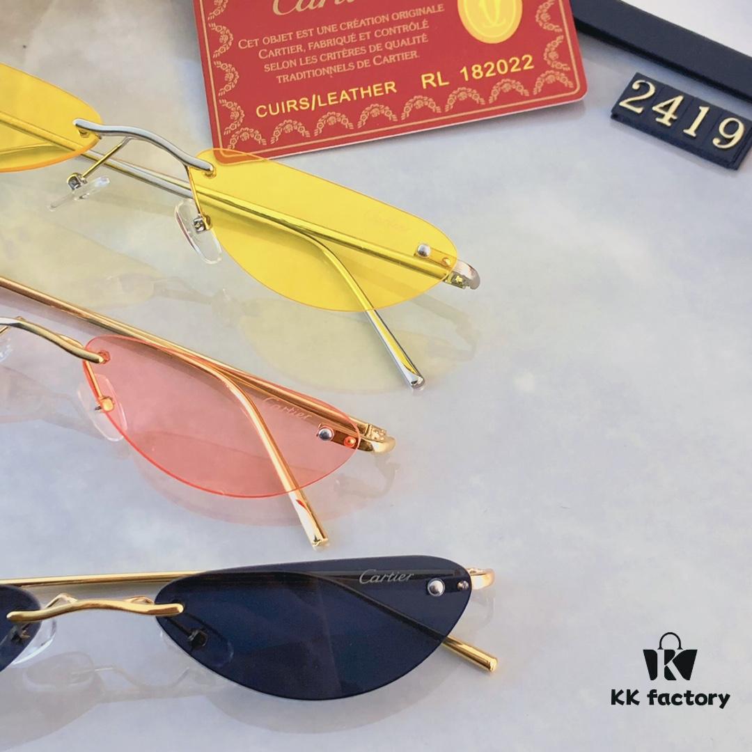 6931acbaccd8ab3d7afa108c Cartier European and American Style Personalized Mini Frameless Sunglasses, Trendy Ocean Lens Sunglasses, New Arrival Sun Glasses