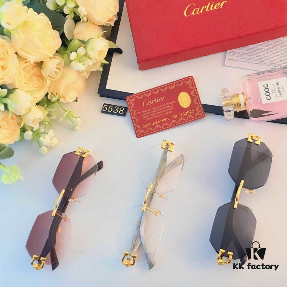6931acbeccd8ab3d7afa10cd Cartier New Model Stylish Frameless Panther Decorated Sunglasses, Retro Fashion Unisex Driving Sun Glasses