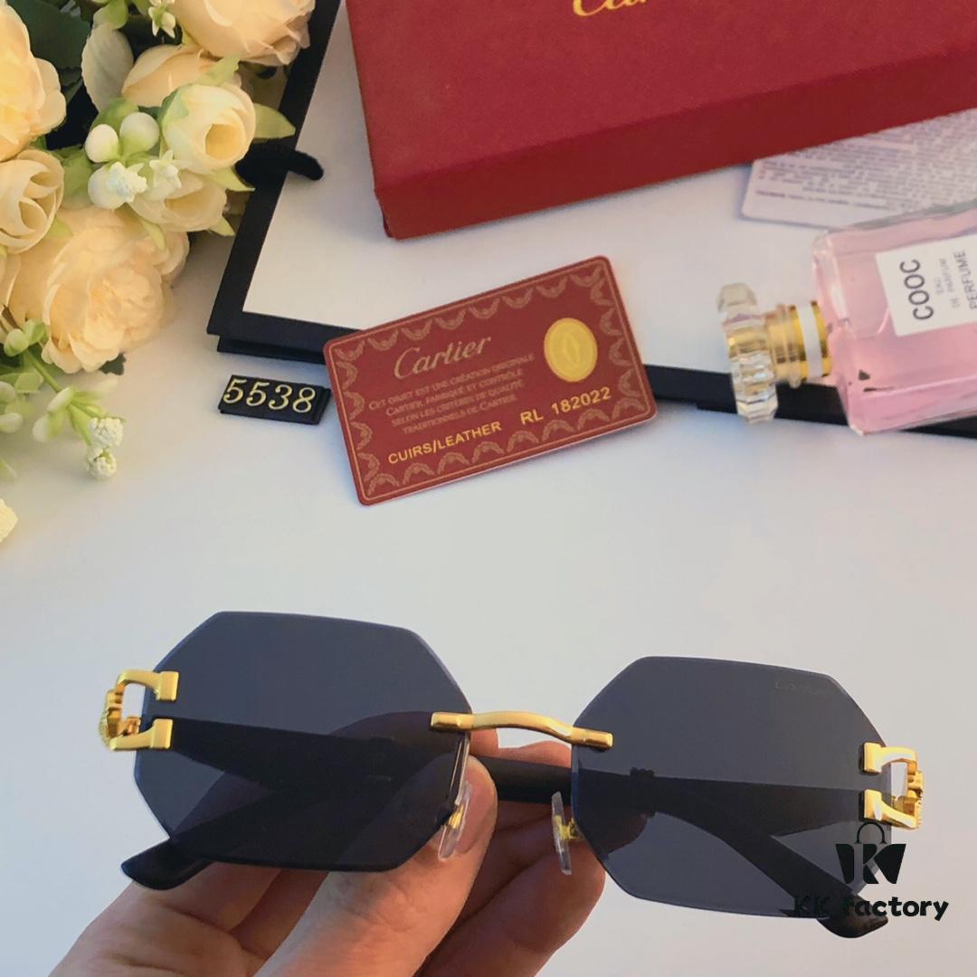 6931acbfccd8ab3d7afa10d3 Cartier New Model Stylish Frameless Panther Decorated Sunglasses, Retro Fashion Unisex Driving Sun Glasses