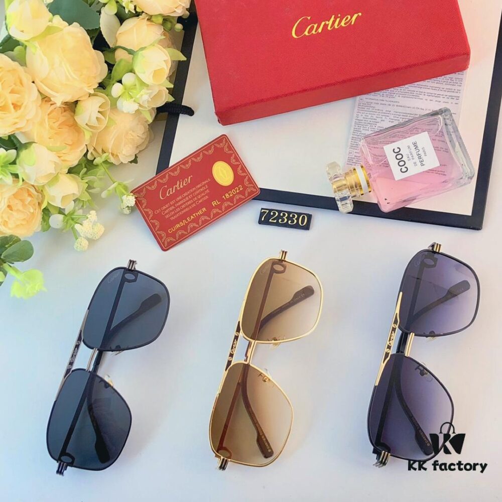 6931acc0ccd8ab3d7afa10e8 Cartier Hong Kong Style Retro Chic Fashion Polygonal Sunglasses for Men, Stylish UV Protection Double-Bridge Sunglasses