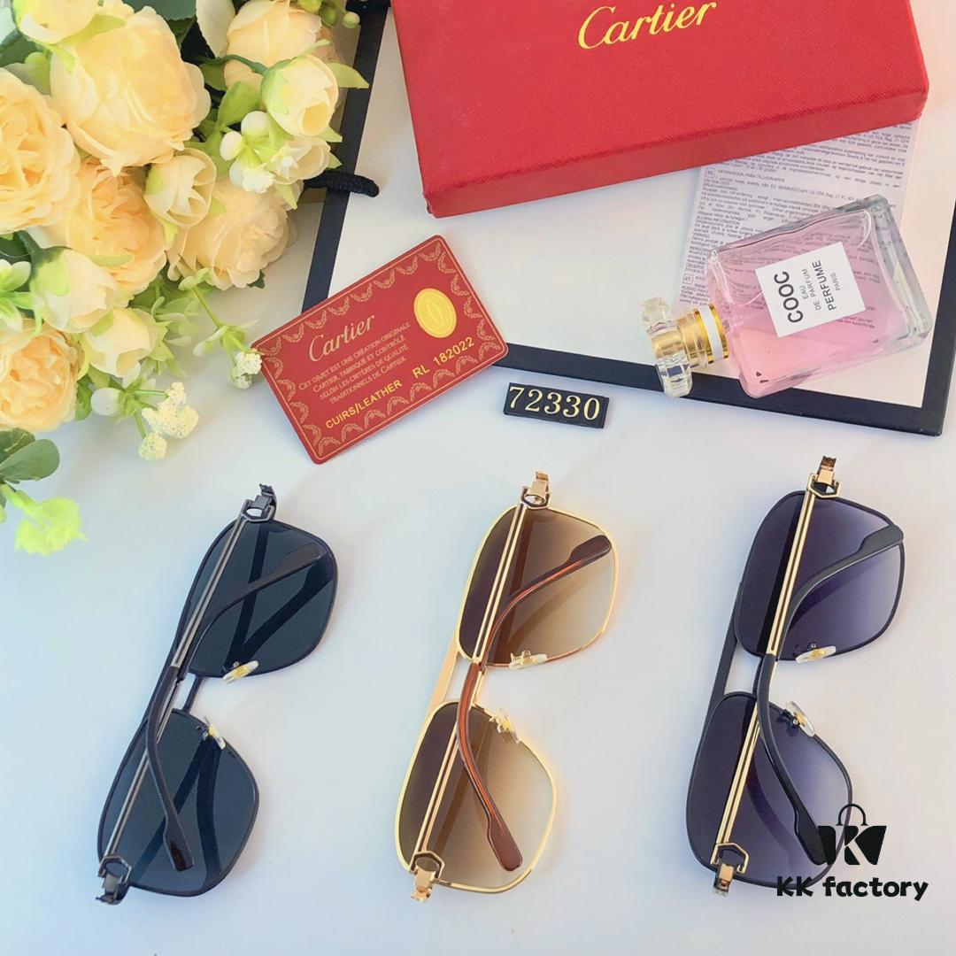 6931acc0ccd8ab3d7afa10e9 Cartier Hong Kong Style Retro Chic Fashion Polygonal Sunglasses for Men, Stylish UV Protection Double-Bridge Sunglasses