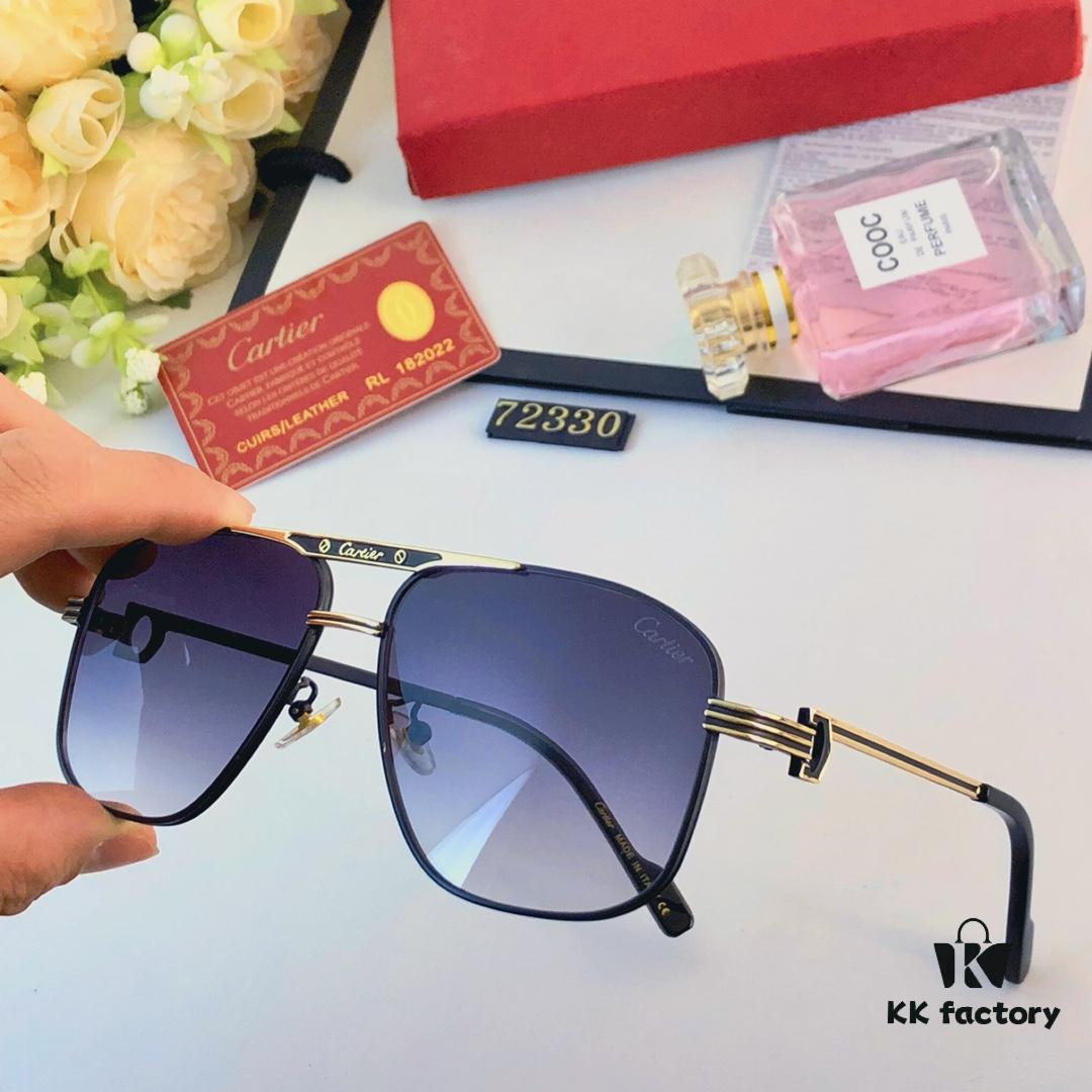6931acc0ccd8ab3d7afa10ea Cartier Hong Kong Style Retro Chic Fashion Polygonal Sunglasses for Men, Stylish UV Protection Double-Bridge Sunglasses