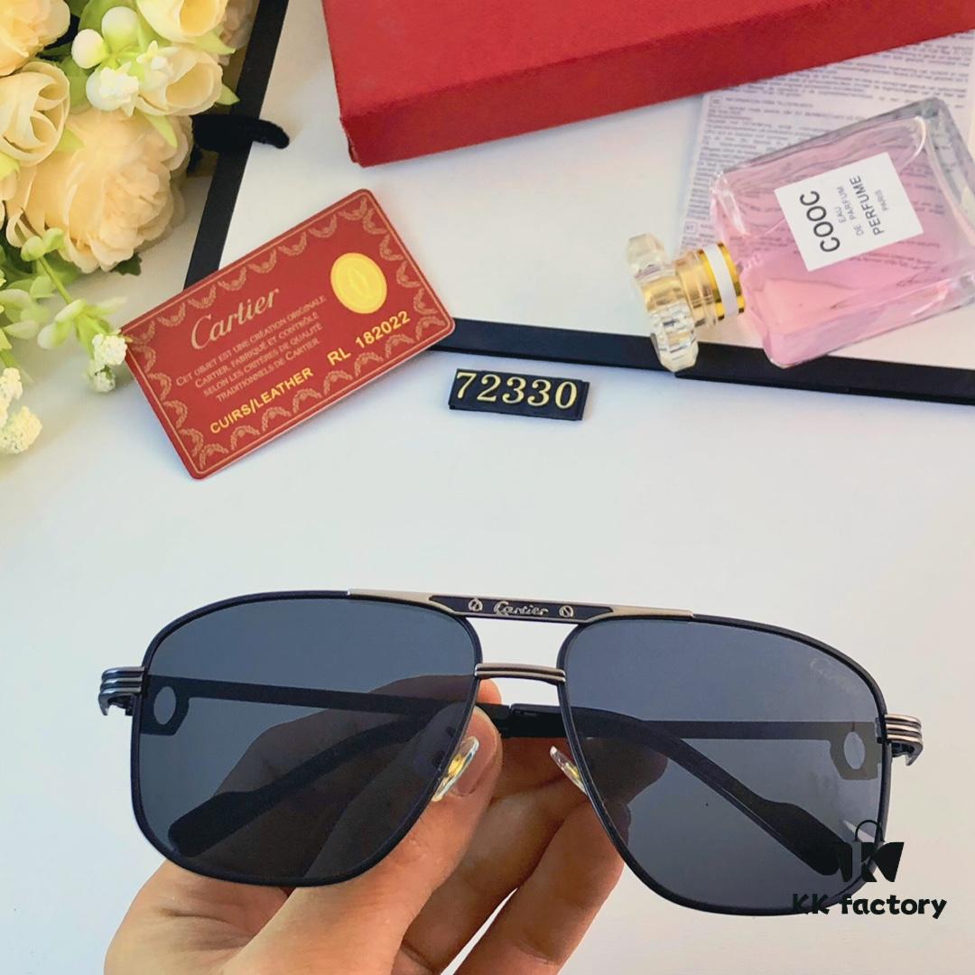6931acc1ccd8ab3d7afa10ed Cartier Hong Kong Style Retro Chic Fashion Polygonal Sunglasses for Men, Stylish UV Protection Double-Bridge Sunglasses