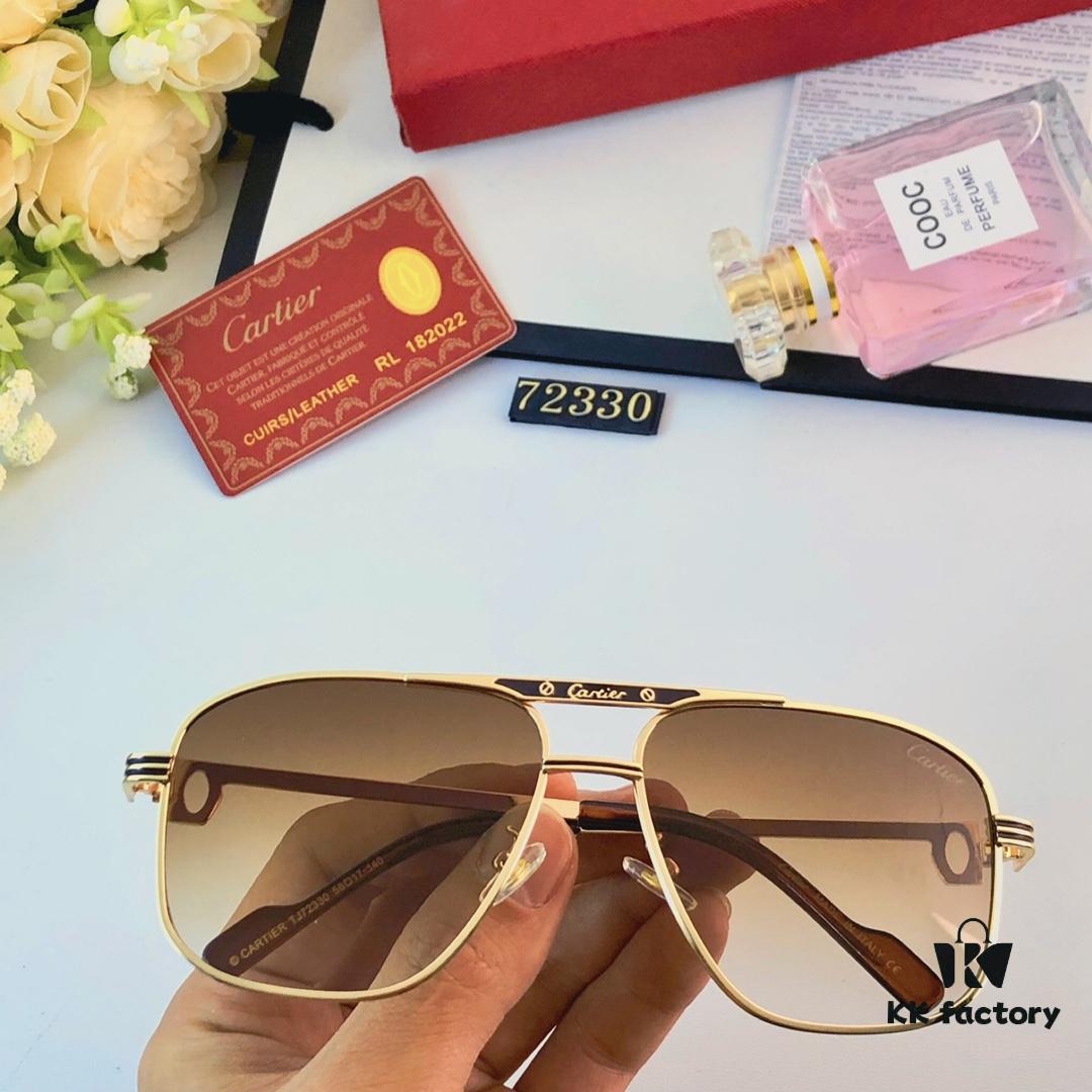 6931acc1ccd8ab3d7afa10ef Cartier Hong Kong Style Retro Chic Fashion Polygonal Sunglasses for Men, Stylish UV Protection Double-Bridge Sunglasses