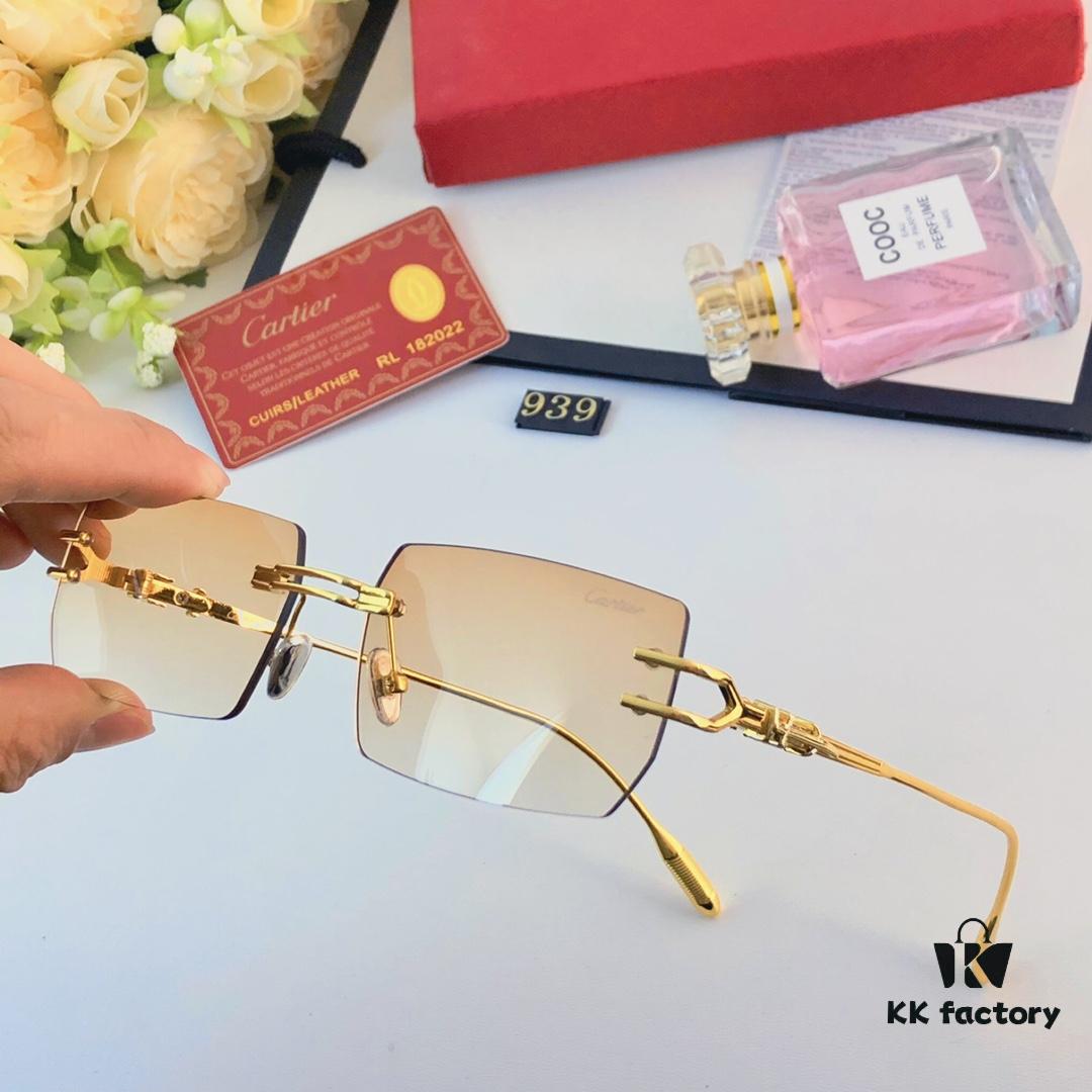6931acc1ccd8ab3d7afa10f5 Cartier Fashion Unisex Lightweight Frameless Eyeglasses, Anti-Blue Light, Minimalist Design for Large Faces, Suitable for Myopia, Clear Lens Frame, Sunglasses