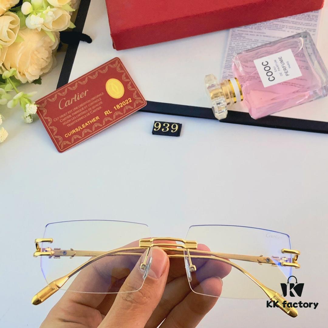 6931acc1ccd8ab3d7afa10f7 Cartier Fashion Unisex Lightweight Frameless Eyeglasses, Anti-Blue Light, Minimalist Design for Large Faces, Suitable for Myopia, Clear Lens Frame, Sunglasses