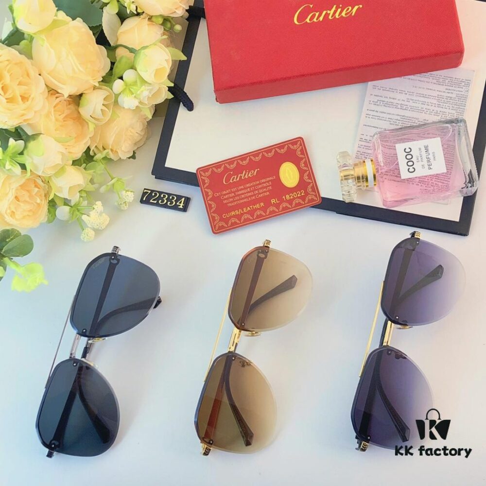 6931acc2ccd8ab3d7afa1103 Cartier 2024 New Large-Frame Sunglasses, Korean-Style Fashionable Sun Glasses, Metal Aviator Shades
