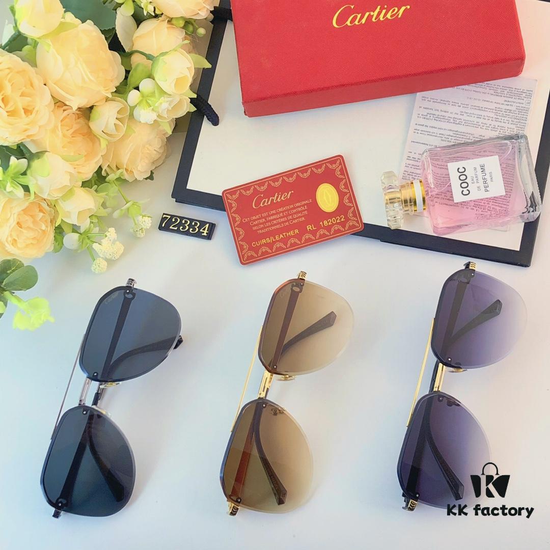6931acc2ccd8ab3d7afa1103 Cartier 2024 New Large-Frame Sunglasses, Korean-Style Fashionable Sun Glasses, Metal Aviator Shades